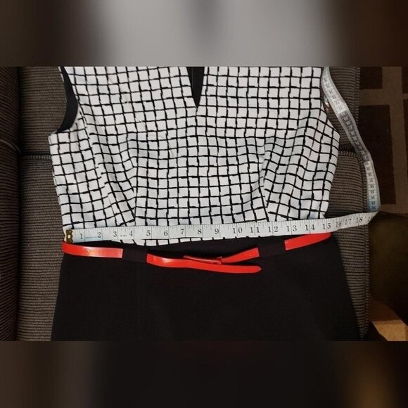 Connected Apparel Grid Sheath Dress Dark Academia Collegiate Workwear Size 10 - Picture 8 of 9